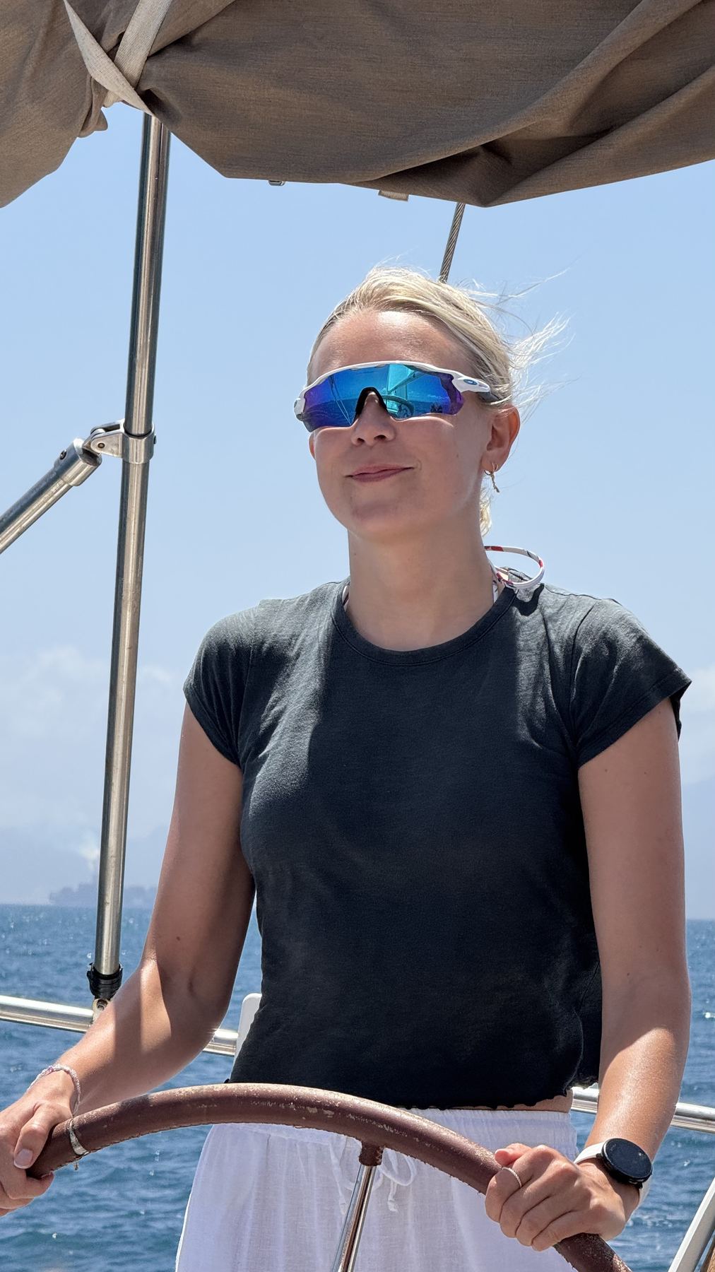 Ella at the helm